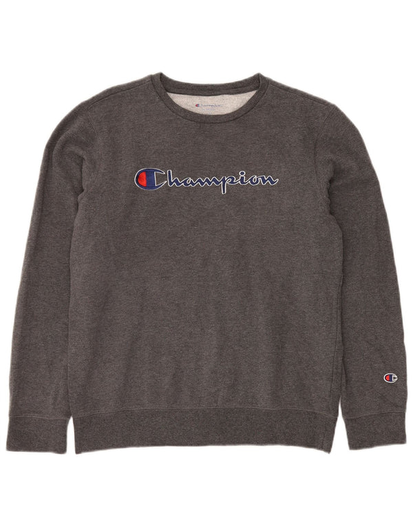 Felpa con grafica da donna CHAMPION Maglione UK 18 XL Grigio