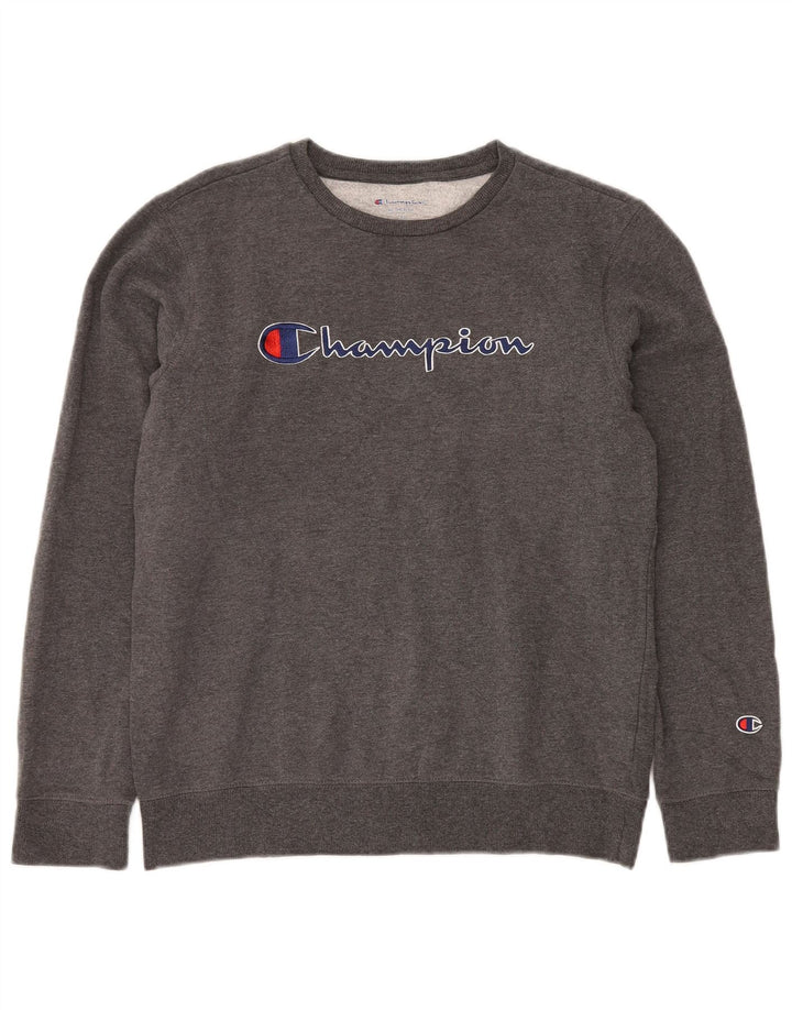 Felpa con grafica da donna CHAMPION Maglione UK 18 XL Grigio