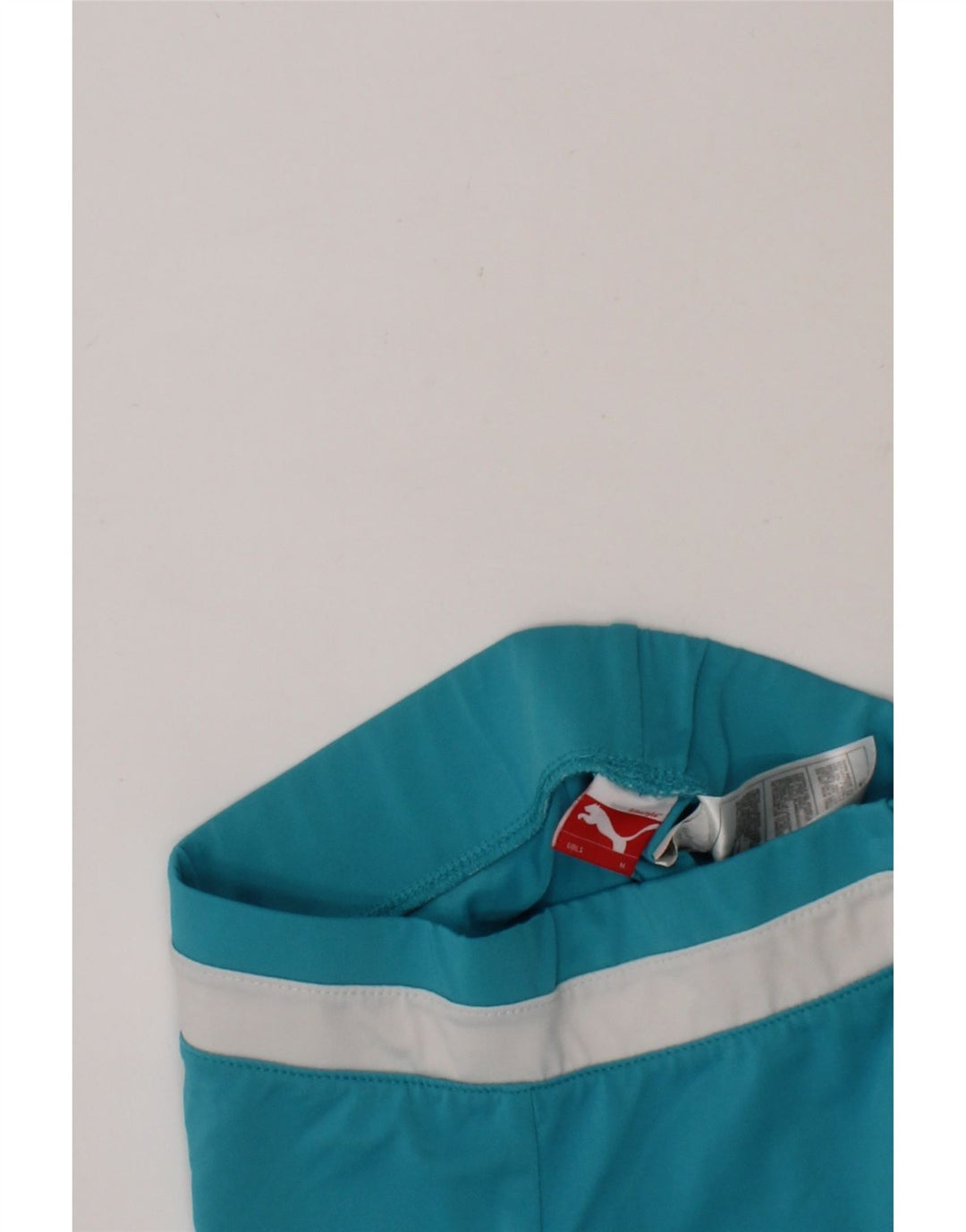 PUMA Girls Sport Shorts 9-10 Years Medium Blue Colourblock Polyester Vintage Puma and Second-Hand Puma from Messina Hembry 