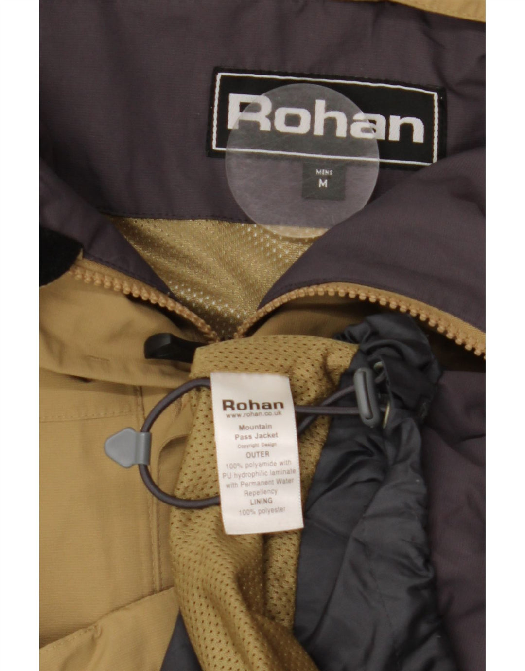 Giacca a vento con cappuccio da uomo ROHAN UK 38 Poliammide beige medio