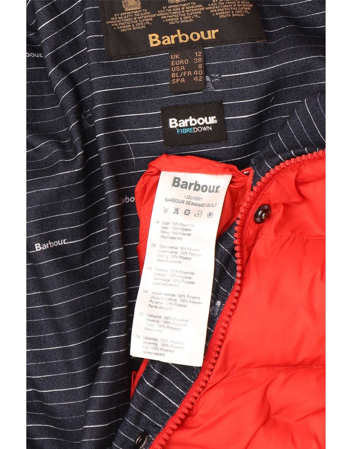 Giacca imbottita con cappuccio da donna Barbour UK 12 Medium Red Poliammide