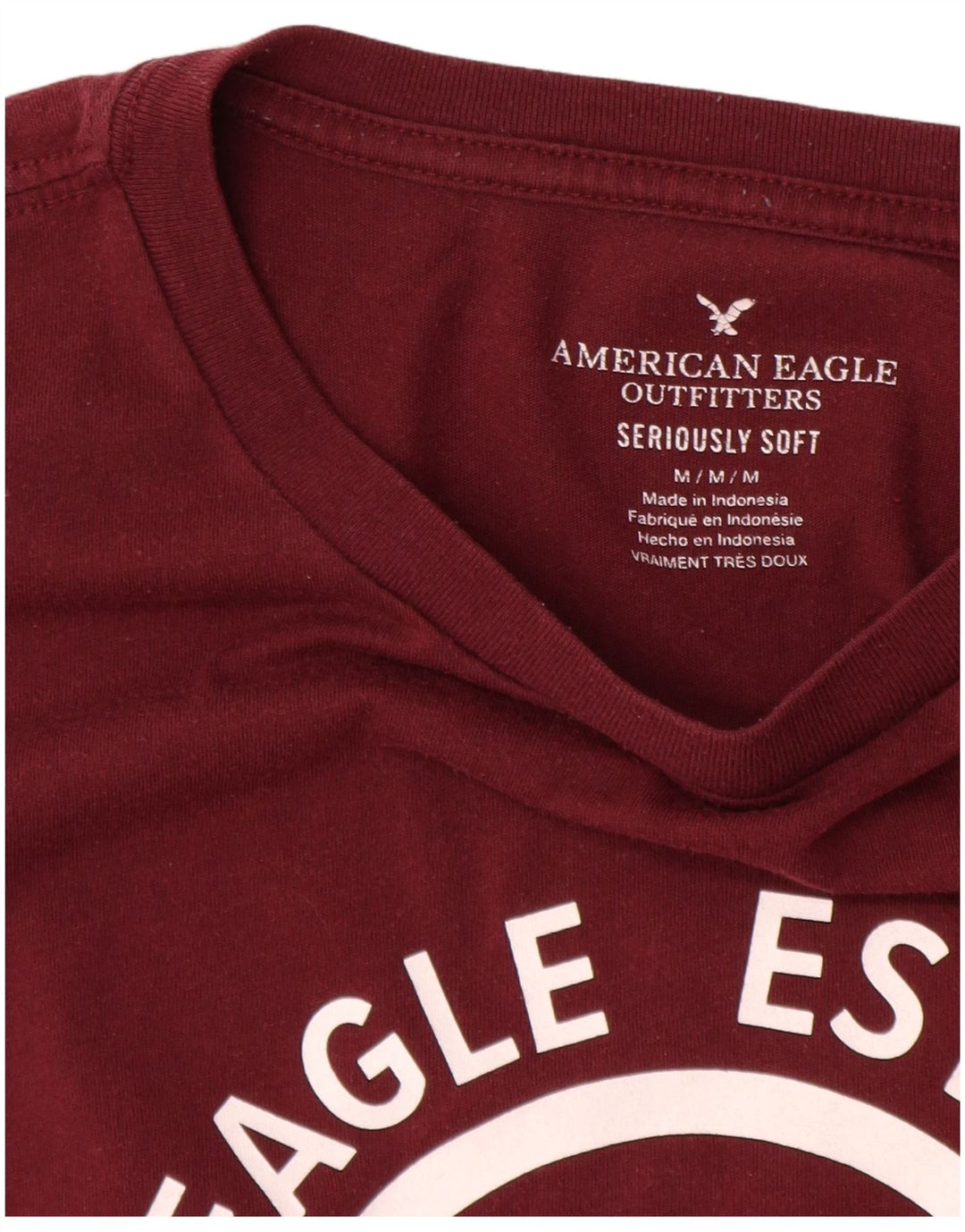T-shirt grafica da uomo AMERICAN EAGLE in cotone bordeaux medio