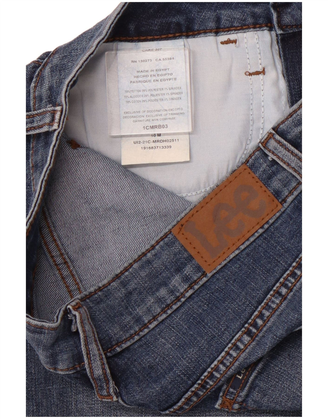 Pantaloncini di jeans Bermuda regolari da donna a vita media LEE US 10 grandi W28 blu