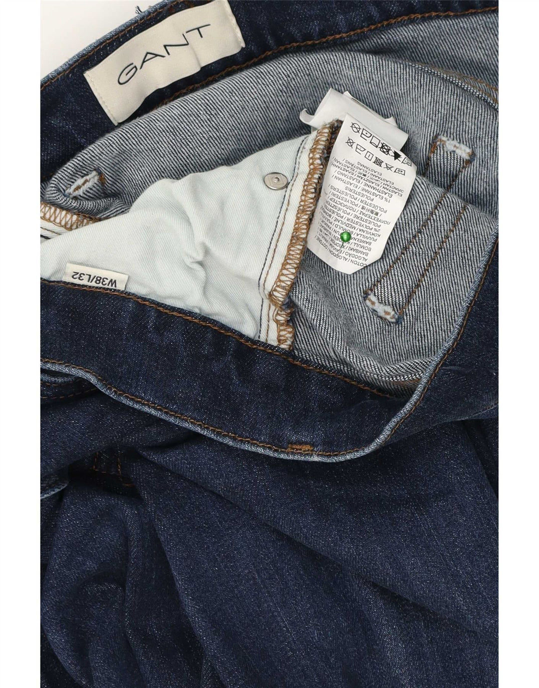 Jeans dritti da uomo vestibilità regolare Gant W38 L32 cotone blu