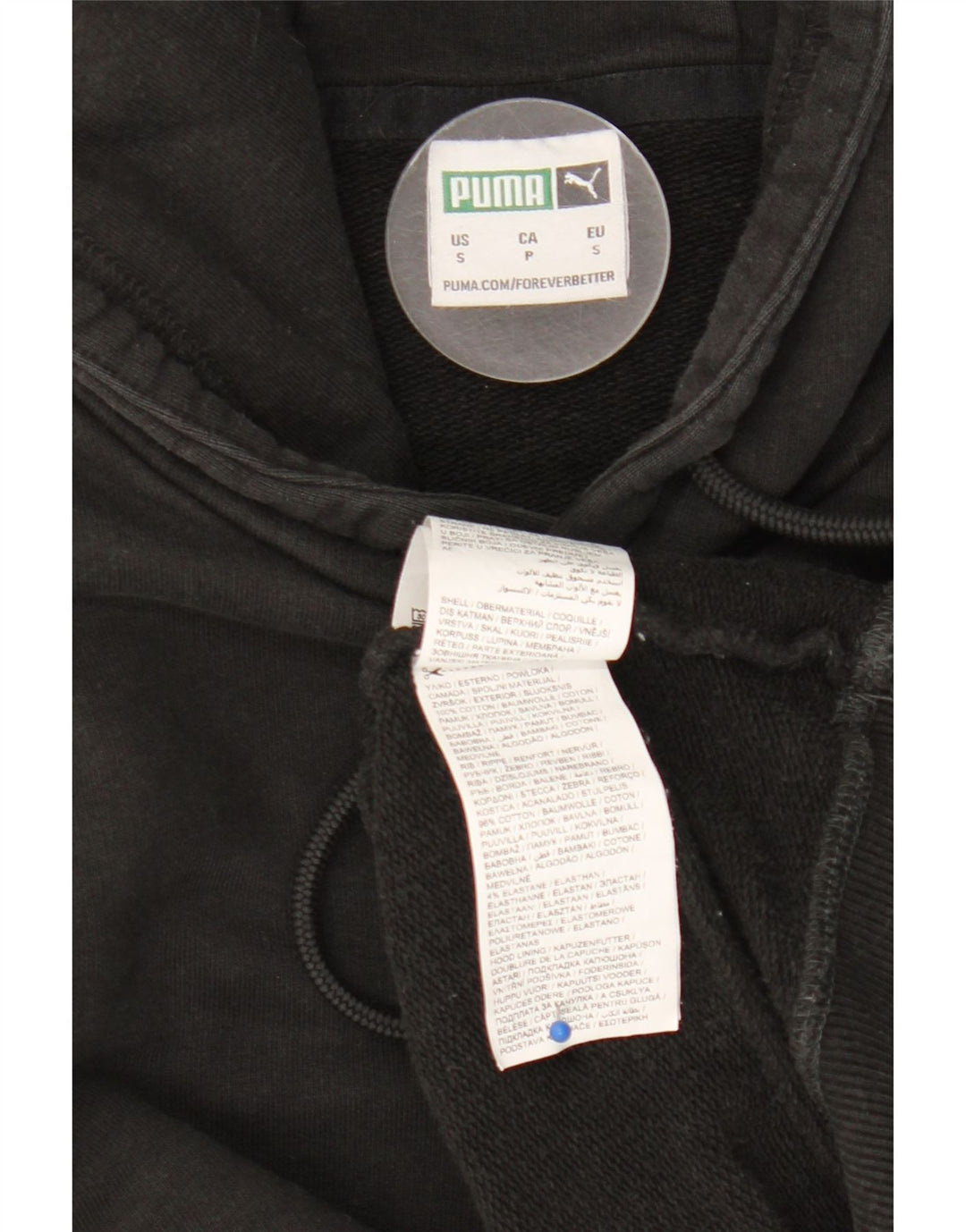 Felpa con cappuccio da uomo Puma Small in cotone nero