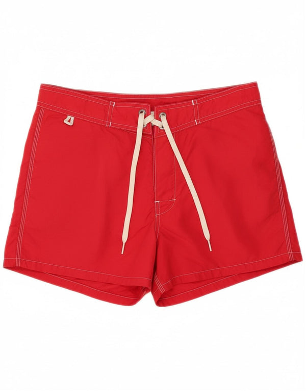 SUNDEK Womens Swimming Shorts UK 14 Medium Red Nylon