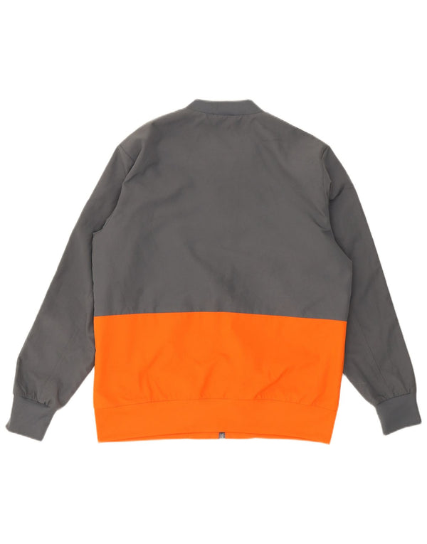 Giubbotto bomber da uomo Adidas UK 40 Large grigio color block in poliestere