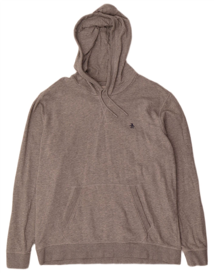 PENGUIN Felpa con cappuccio da uomo XL in cotone grigio