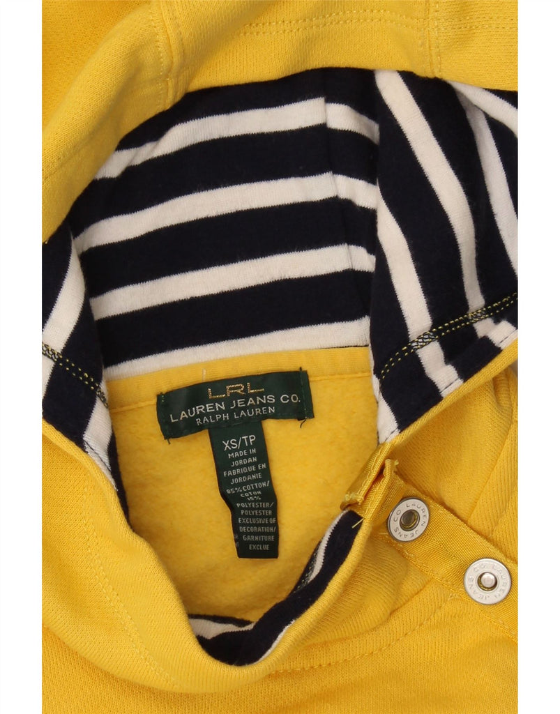 RALPH LAUREN Womens Hoodie Jumper UK 6 XS Yellow Cotton Vintage Ralph Lauren and Second-Hand Ralph Lauren from Messina Hembry 