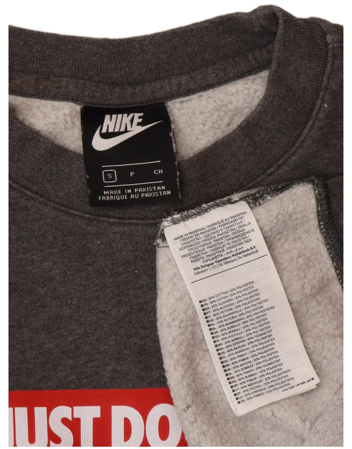 Felpa con grafica Nike da uomo, piccola, in cotone grigio