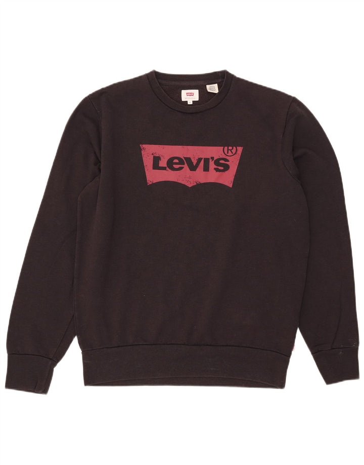 Levi's Felpa grafica da uomo in cotone nero medio