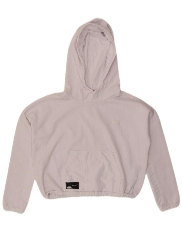 Felpa con cappuccio oversize corta da donna Superdry UK 8 Small Cotone bianco