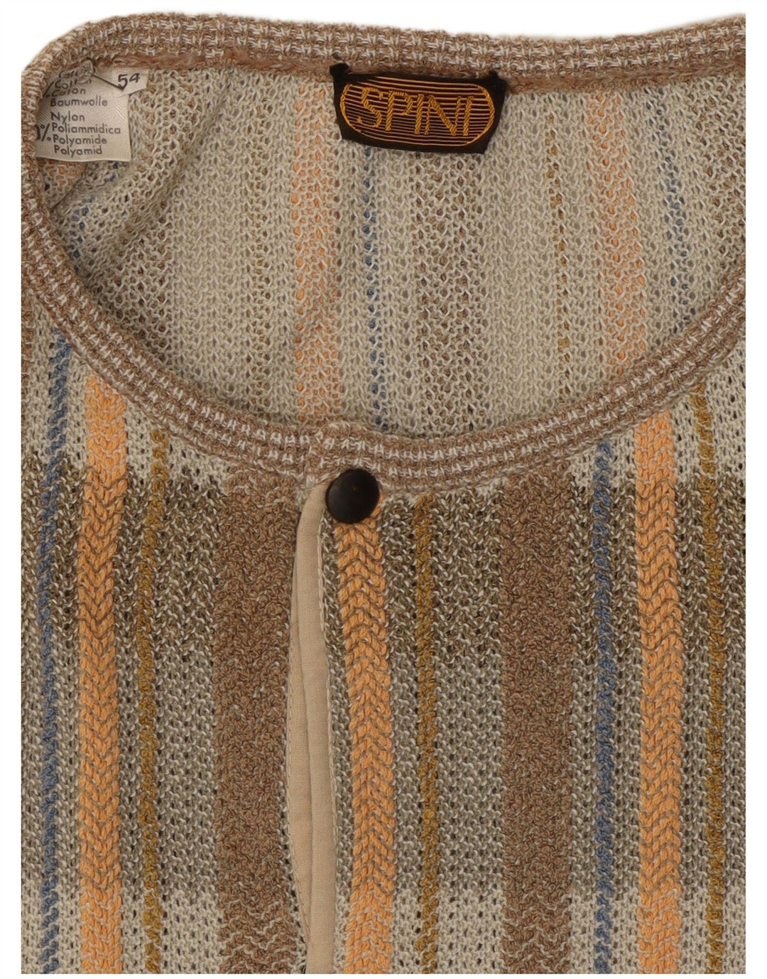 Maglione vintage da uomo con collo a bottoni IT 54 XL in cotone a quadri grigio