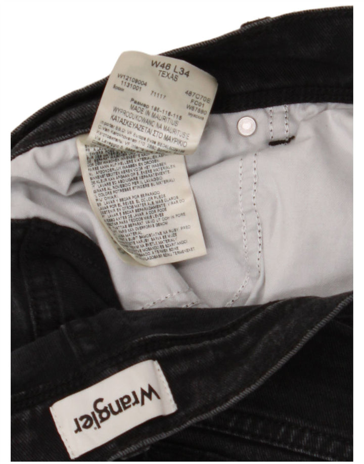 Jeans dritti da uomo Wrangler Texas W46 L27 cotone nero