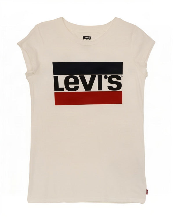 T-shirt grafica per ragazze Levi's Top 11-12 anni in cotone bianco