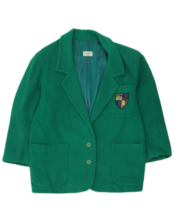 Giacca Blazer Oversize da Donna a 2 Bottoni Benetton IT 40 Small Verde Lana