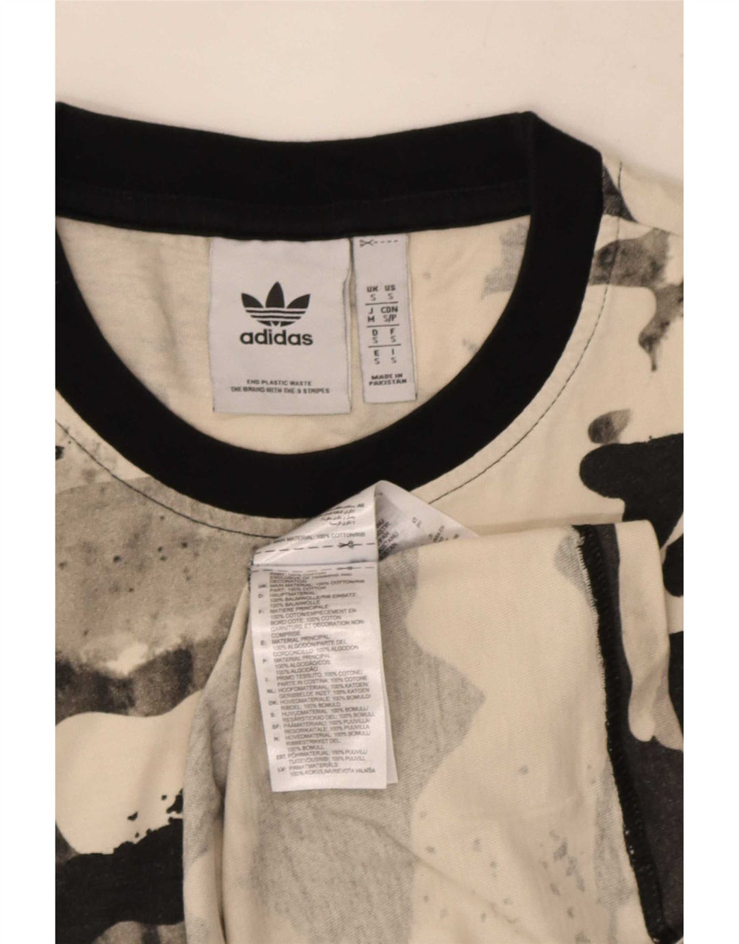 T-shirt da uomo Adidas Top Small in cotone mimetico grigio
