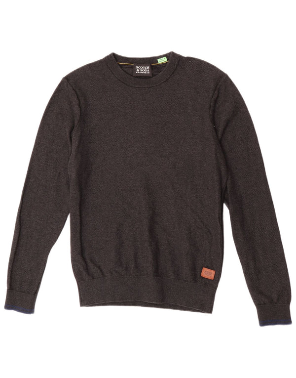 Maglione maglione girocollo da uomo Scotch & Soda in cotone grigio medio