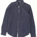 HUGO BOSS Mens Slim Fit Shirt Medium Navy Blue Cotton Vintage Hugo Boss and Second-Hand Hugo Boss from Messina Hembry 