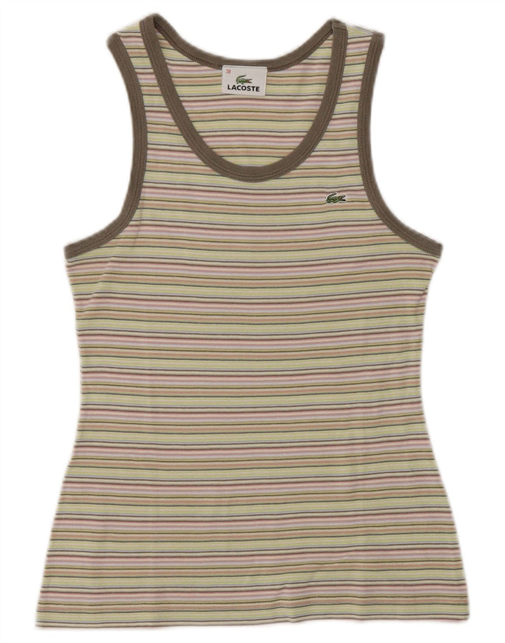 Canotta corta da donna Lacoste taglia 38 cotone a righe medio multicolore