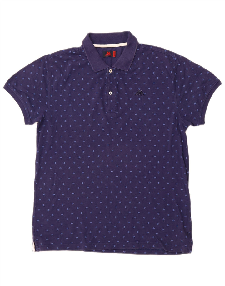 Polo KAPPA da uomo XL in cotone maculato blu navy