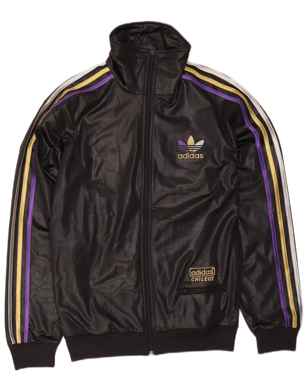 Giacca da ginnastica grafica da uomo Adidas piccola in poliestere nero