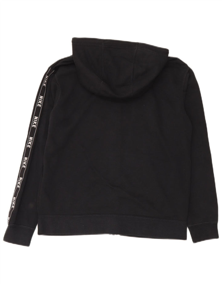 Felpa con cappuccio e zip grafica Nike da uomo piccola in cotone nero