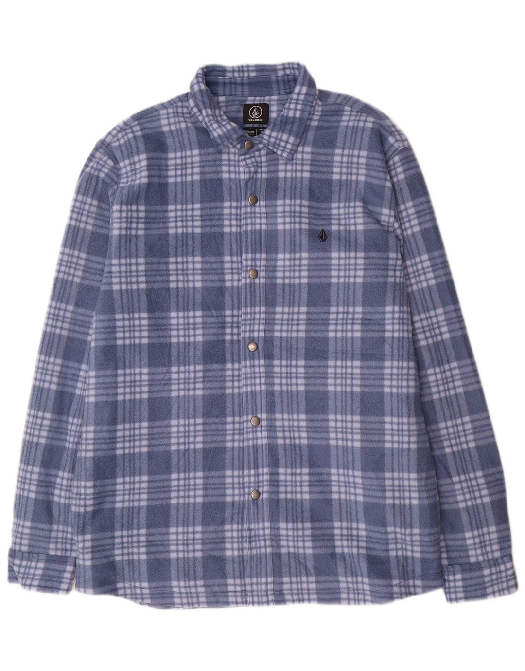 Camicia in pile da boscaiolo da uomo Volcom XL poliestere a quadri blu