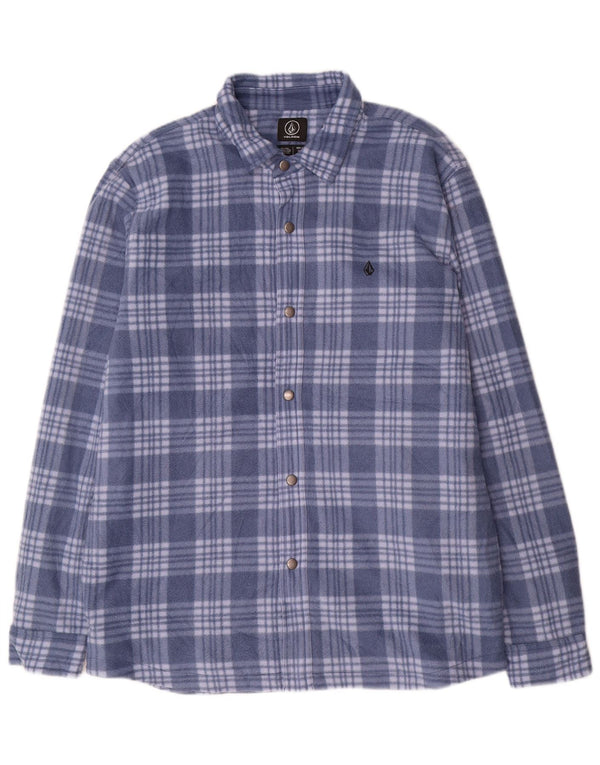 Camicia in pile da boscaiolo da uomo Volcom XL poliestere a quadri blu