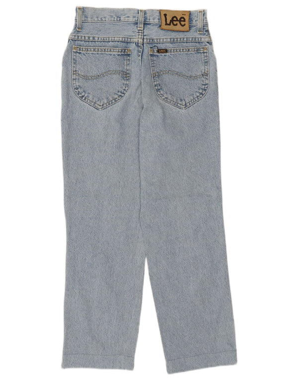 Jeans Lee da donna a vita alta corta US 14 Large W28 L26 cotone blu