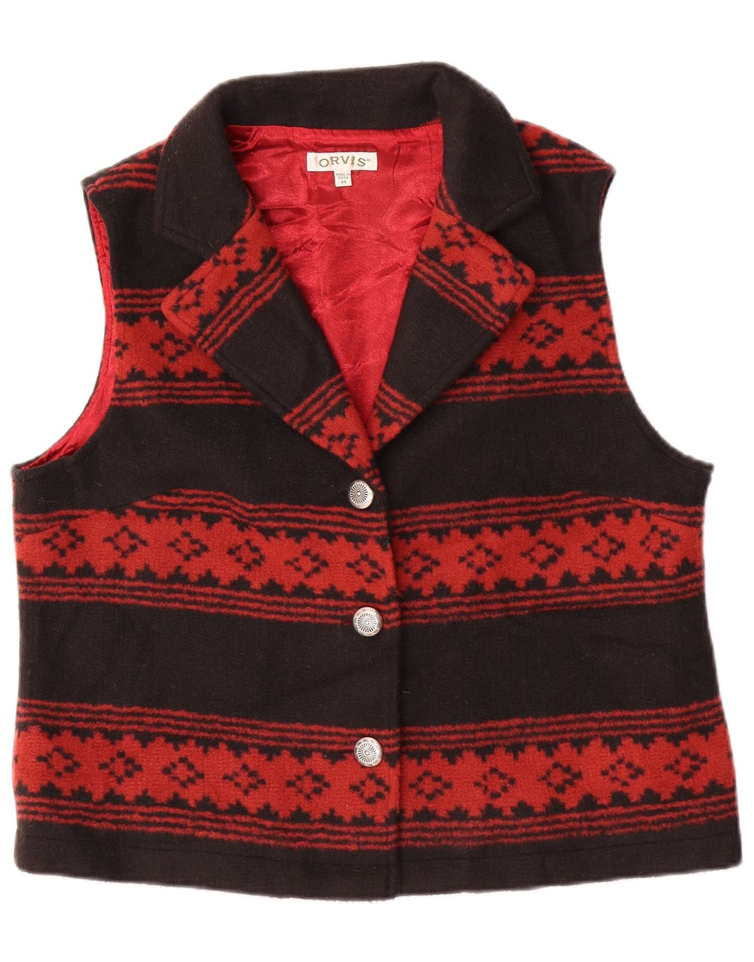 Gilet da donna Orvis UK 14 Acrilico geometrico nero medio