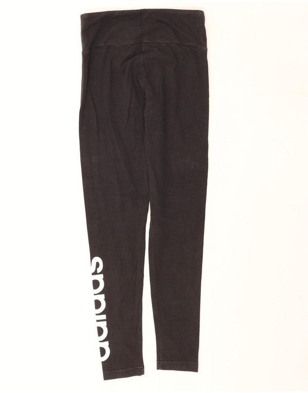 Leggings grafici da donna Adidas UK 8/10 piccoli neri