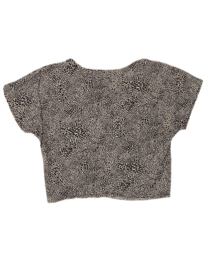 LAURA BIAGIOTTI Camicetta corta da donna Top IT 44 Media Nero Stampa animalier