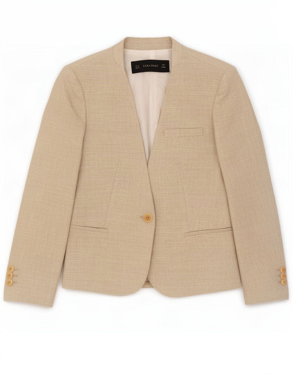Giacca blazer da donna Zara UK 12 Cotone beige medio