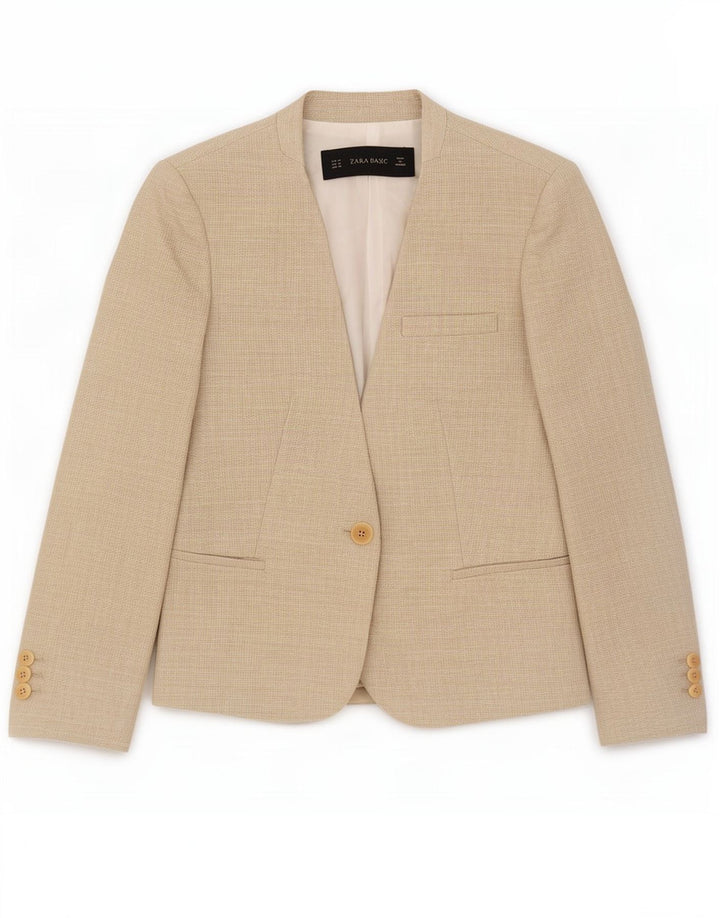 Giacca blazer da donna Zara UK 12 Cotone beige medio