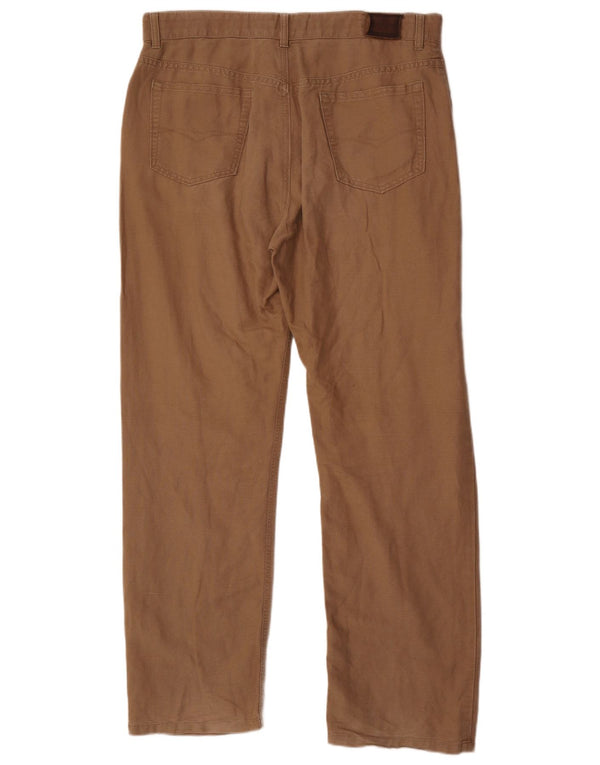 Pantaloni casual dritti Marks & Spencer da uomo blu Harbour W36 L31 marroni