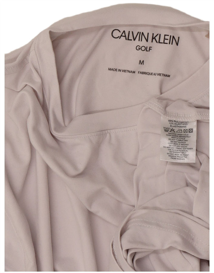 Maglietta da golf da uomo Calvin Klein Top in cotone grigio medio