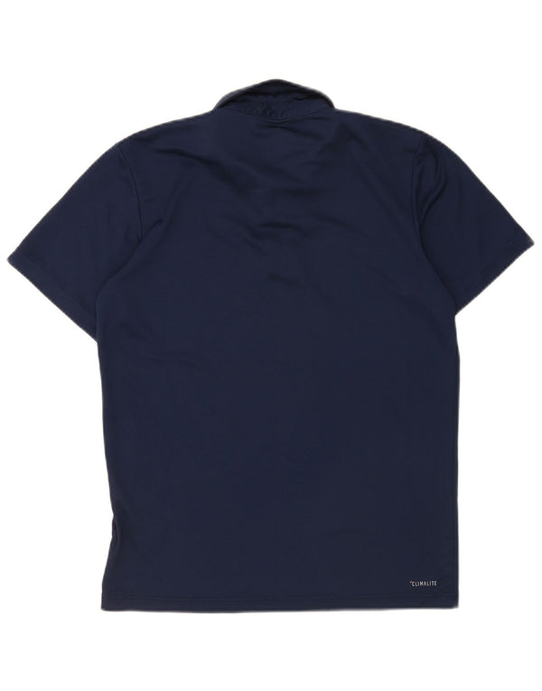 Polo Adidas Climalite da uomo piccola in poliestere blu navy
