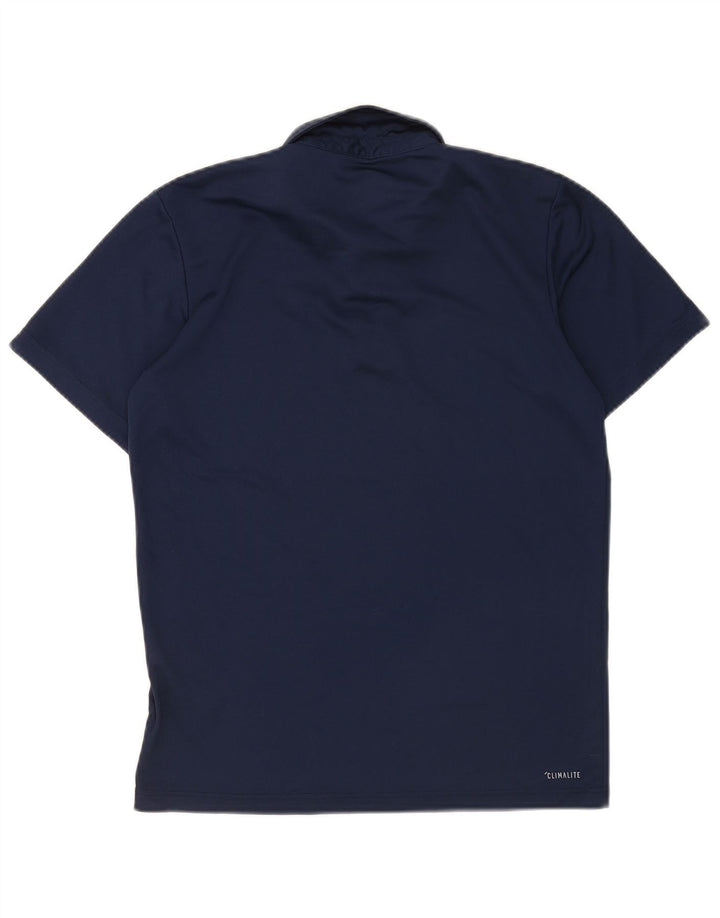 Polo Adidas Climalite da uomo piccola in poliestere blu navy