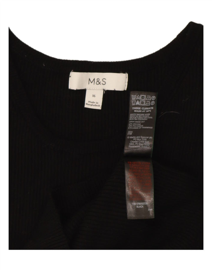 Canotta da donna Marks & Spencer UK 16 grande in viscosa nera
