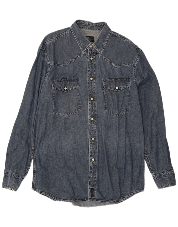 Camicia di jeans da uomo Brooksfield XL in cotone blu