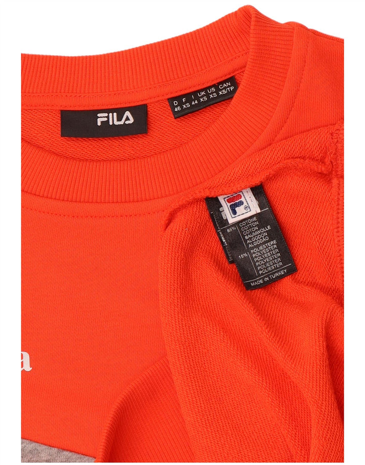 Felpa grafica da uomo FILA Jumper XS arancione Colourblock in cotone