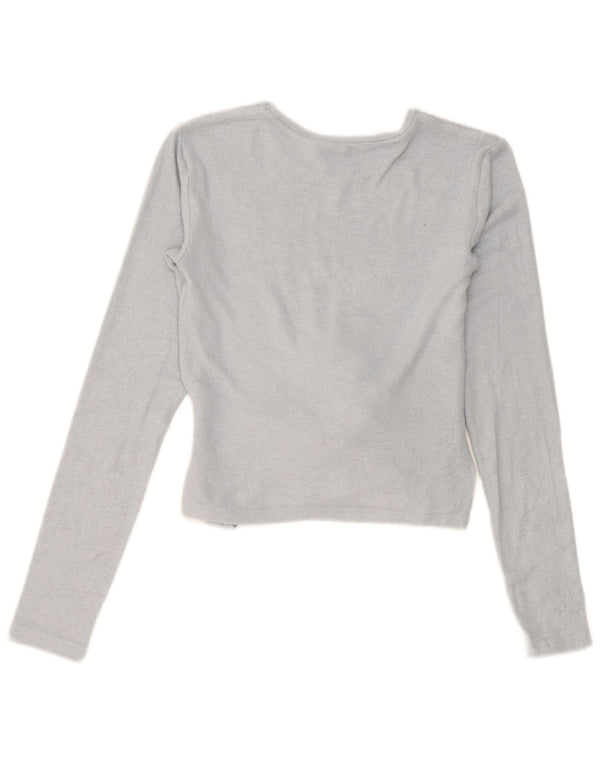 Top corto da donna Zara a maniche lunghe UK 10 piccolo blu