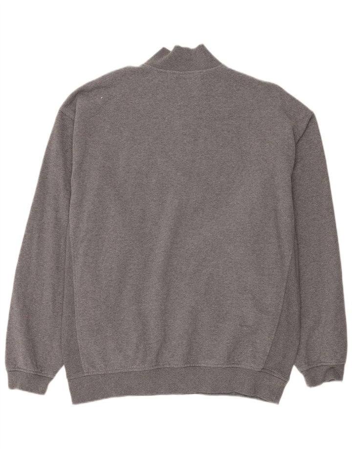 Felpa Nike da uomo con zip e collo, maglione grande, cotone chiazzato grigio