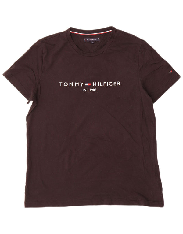 T-shirt grafica da uomo Tommy Hilfiger Top XL in cotone nero