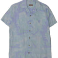 Camicia a maniche corte da uomo Zara con motivo astratto blu medio
