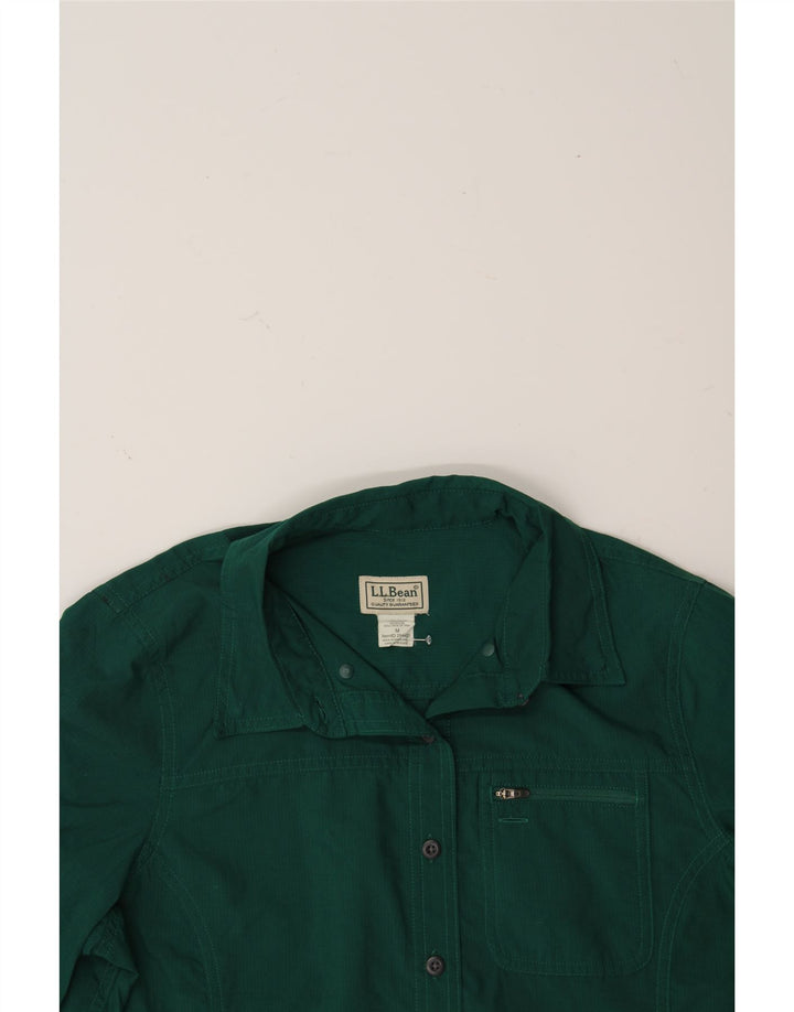 L.L.BEAN Womens Shirt UK 14 Medium Green Polyester Vintage L.L.Bean and Second-Hand L.L.Bean from Messina Hembry 