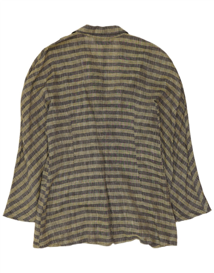 Virgola, giacca blazer doppiopetto da donna UK 14 grande lana a quadri gialli