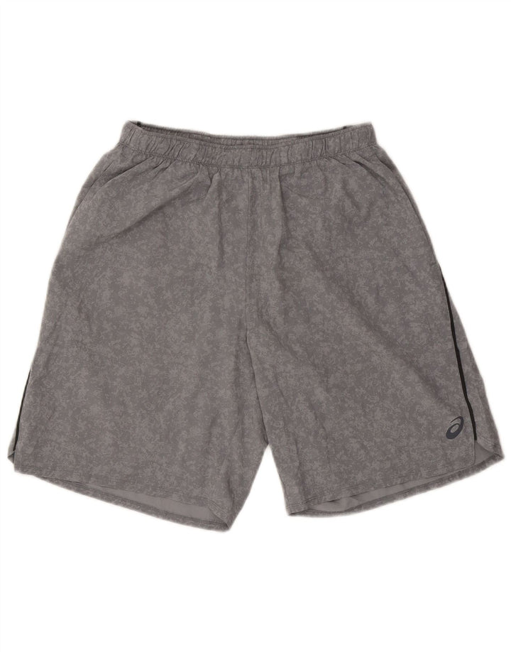 Pantaloncini sportivi da uomo Asics in poliestere mimetico grigio medio