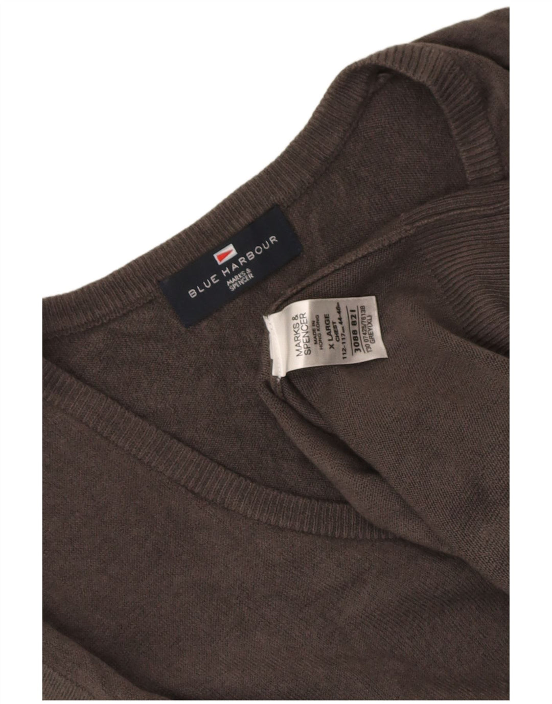 Canotta da uomo Marks & Spencer blu Harbour Vest XL grigio acrilico